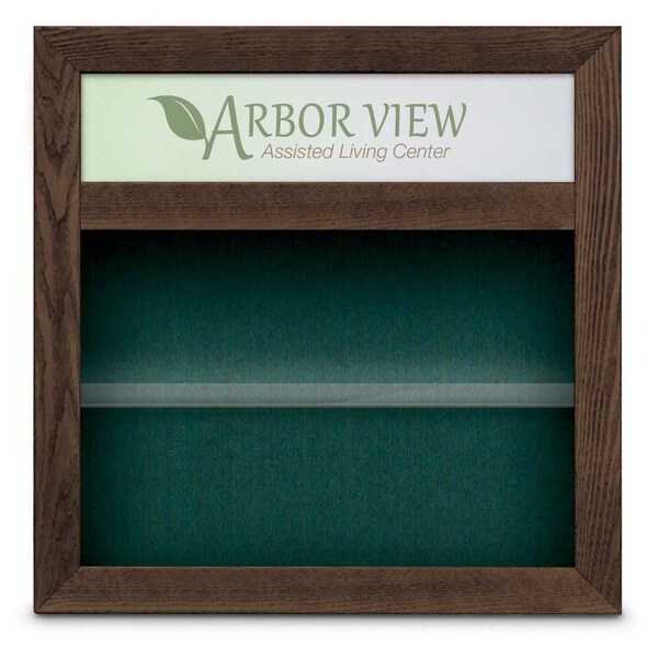 Outdoor Enclosed Combo Board, 42"x32", Bronze Frame/Black Porc & Buff